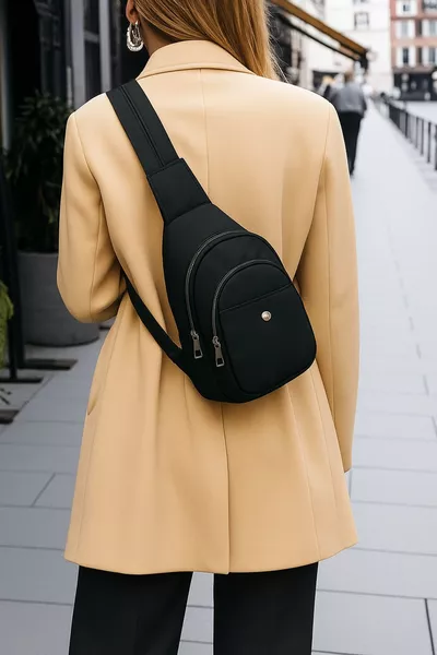 Black Women's Back and Shoulder Bag Multi-Purpose Bag