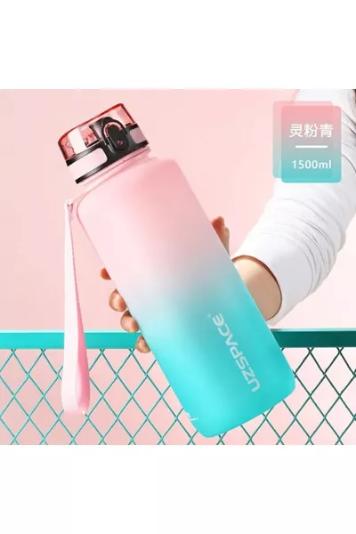 Bouteille d'eau de sport ml avec indicateur de temps, bicolore, portable, étanche, gourde sans BPA