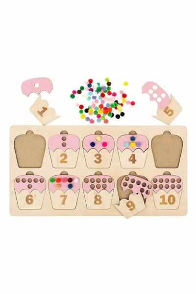 لوحة أرقام بازل على شكل كعكة تعليمية مونتيسوري