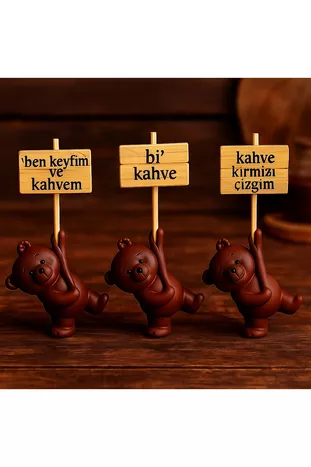 Decoratieve Beertje Koffieset – Moderne Minimalistische Huisaccessoire, Geschenkobject, Schattig voor op de Tafel