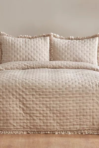 Комплект постельного белья Viona для двуспальной кровати, бежевый