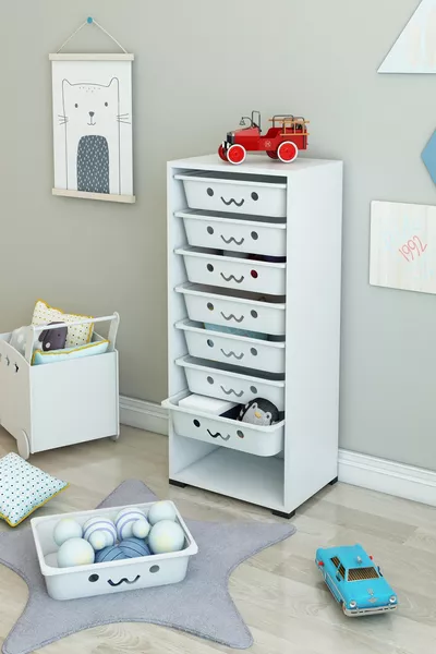 8-Basket Multipurpose Cabinet, Kitchen Cabinet, Children's Toy Cabinet, Toy Organizer