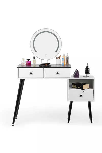 Vera Granit / Coiffeuse avec Miroir / Organisateur de Maquillage / Coiffeuse Éclairée / Miroir LED