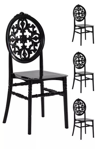 4 черных кухонных стула Venus