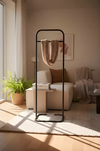 شماعة ملابس سوداء مفردة للمحل على قدم، شماعة فساتين