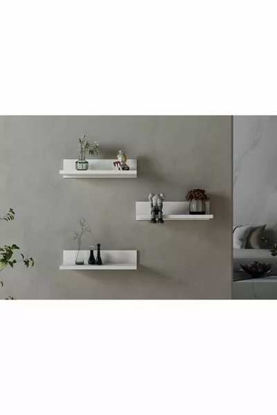 Rubi Wall Shelf White  Cm 3-Piece Set