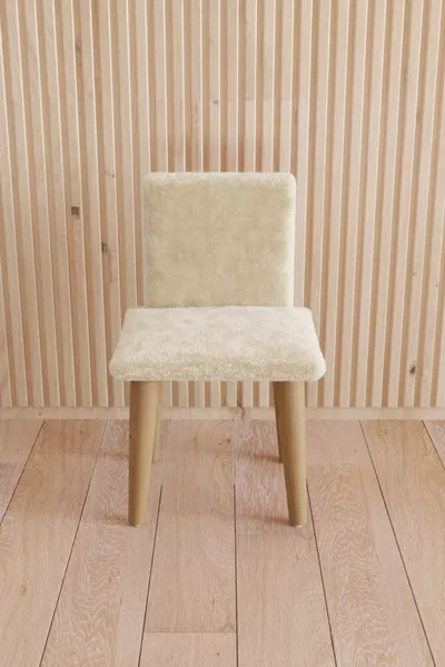 Children's Chair Kids' Seat Wooden Chair Montessori Chair Padded White Soft Chair