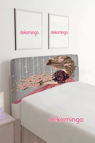 Bouquet Girl Patterned Bed Base Headboard Cover (Single)