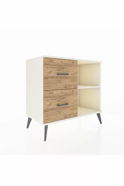 خزانة هايبرون بدرجين ورف واحد، لون عقيق/صنوبر