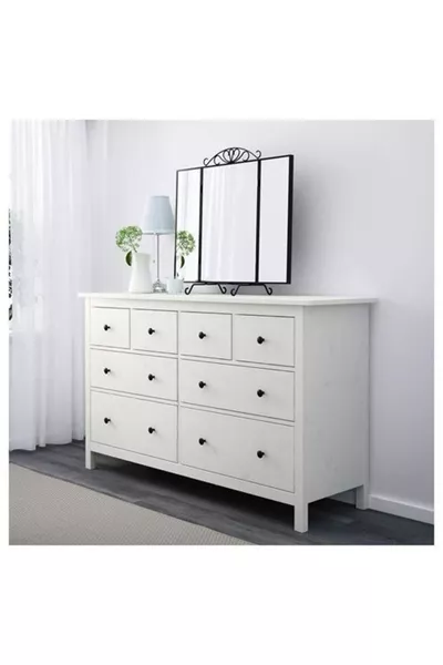 هامنيس، خزانة بأ 8 أدراج، سم، ورنيش أبيض