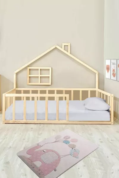 سرير مونتيسوري للأطفال والرضع للجنسين من الخشب الطبيعي