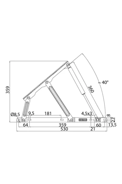 Standaard bedbodemmechanisme, bedbodem schaar