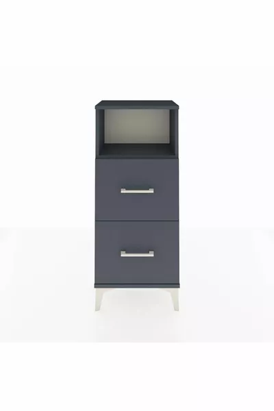 أرجس كومودين ذو رف واحد ودرجين - أنثراسيت