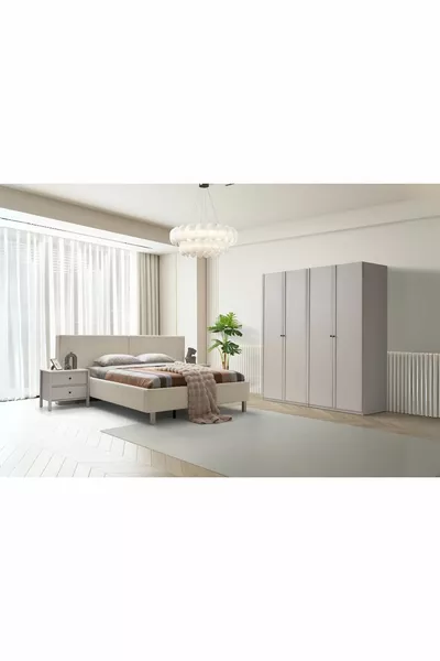 Folt Beige 4-Door Bedroom Set