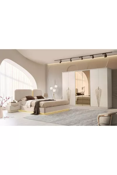 FAS MDF LEDLİ BAZALI YATAK ODASI TAKIMI