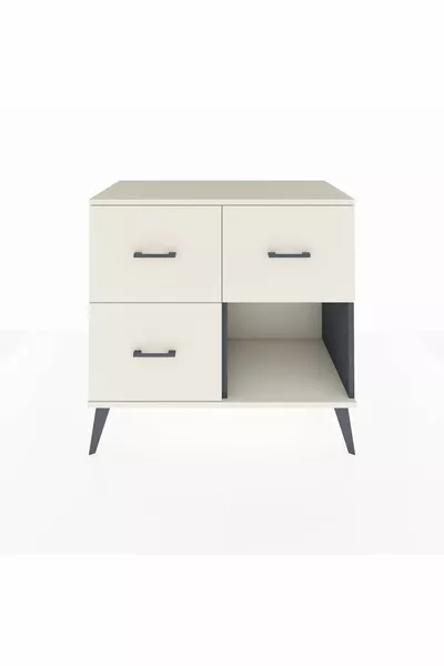 خزانة أدراج هيفريون بثلاثة أدراج - أنثراسيت وحجر الصوّان