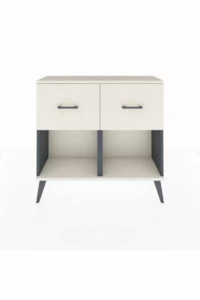 خزانة أدراج أرجيس بمقعدين باللون الأنثراسيت وحجر العقيق