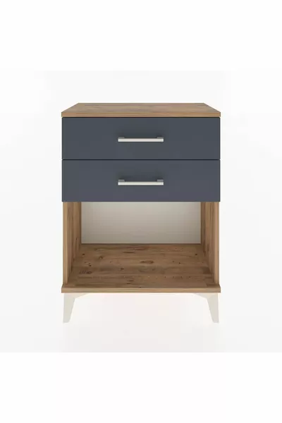 Arges Komodin 2 Çekmeceli  Çam-Antrasit