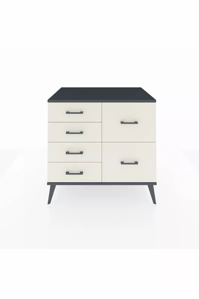 Kronos Dresser 6 Drawers Moonstone-Anthracite/Moonstone