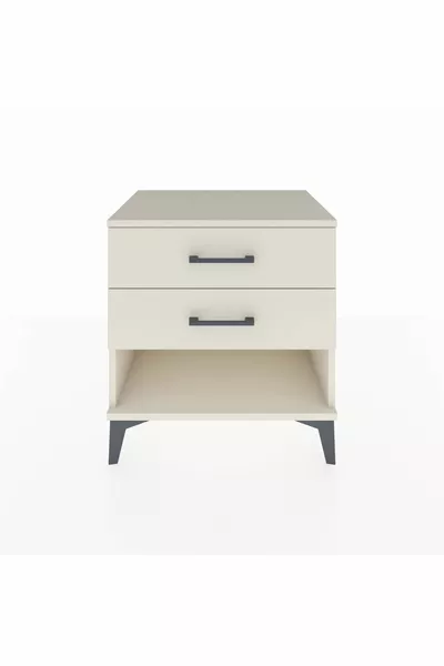 Hyperion Nightstand 2 Drawers Moonstone-Moonstone