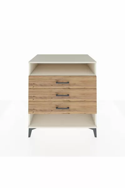 Комод Kronos с одной полкой и тремя ящиками, Лунный камень-сосна