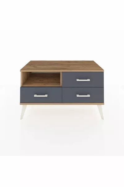 Hyperion Dresser Single Shelf 3 Drawers Pine-Pine/Anthracite