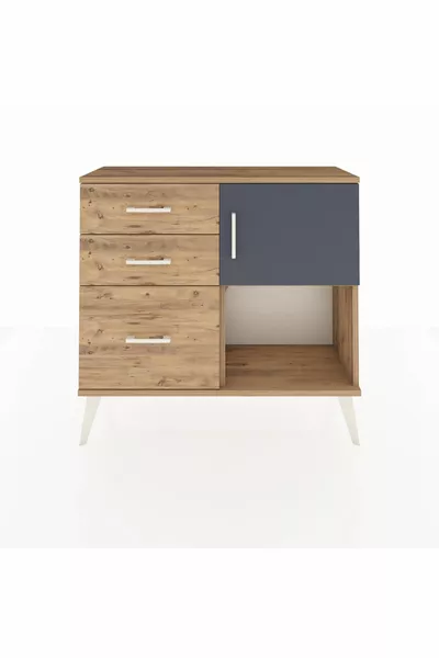 خزانة أرجس رف واحد 3 أدراج و باب واحد شجر الصنوبر - أنترسيت/صنوبر