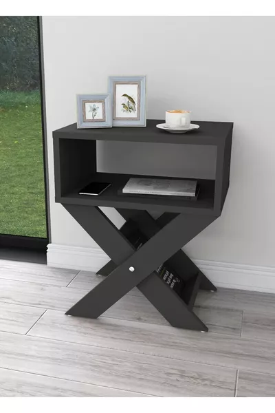 طاولة جانبية بقاعدة ومخزن مجلات من Home Enda X لون أنترسايت