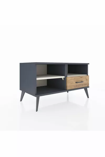 خزانة هايبرون ٢ رف و درج واحد، أنثراسيت-رصاصي/صنوبر