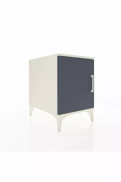 Kronos Nightstand with 2 Shelves and 1 Door Moonstone-Anthracite