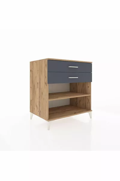 خزانة كرونوس بدرجين ورف واحد صنوبر-أنترسيت