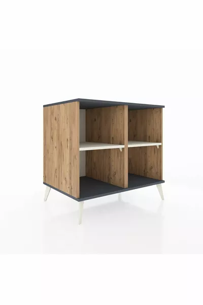 Kronos Ladekast 2 Planken Den-Hout-Antraciet/Marmer