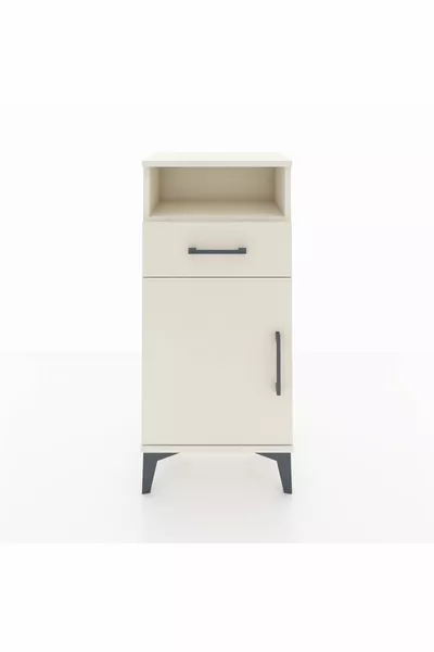 Arges Nachtkastje met 2 planken, 1 lade en 1 deur, Agaatkleur-Agaat