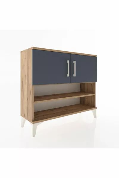 Argeş Kast 3 Planken 2 Deuren Vurenhout-Antraciet