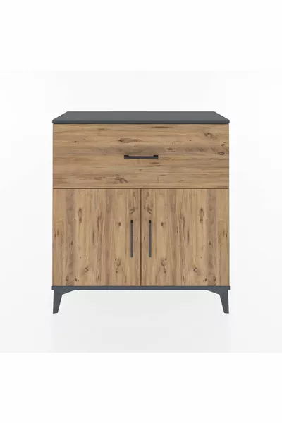 خزانة أرجيس برف واحد ودرج واحد وبابين أنثراسايت-صنوبر