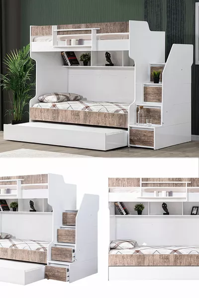 Двуетажно легло, Смело детско двуетажно легло - Орех