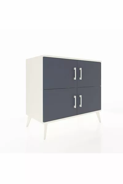 Hyperion Dresser 2-Shelf 4-Door Moonstone-Anthracite/Moonstone