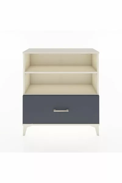 Arges Dresser with 2 Shelves and 1 Drawer, Moonstone-Anthracite