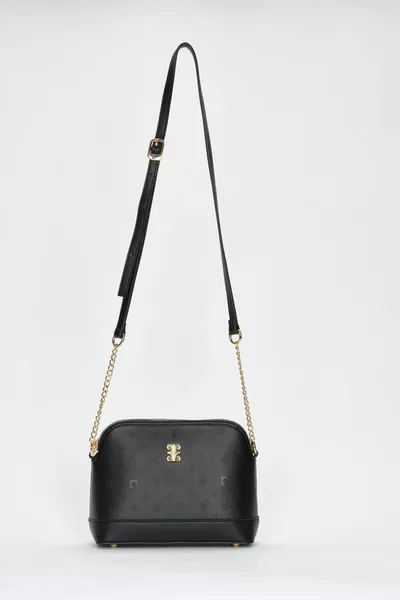 حقيبة كتف نسائية بطباعة سوداء 