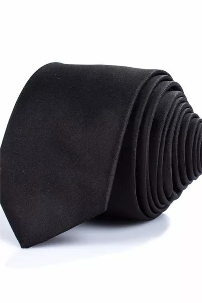 Plain Slim Black Men's Tie