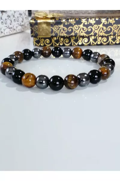 Protection Energy Chakra Bracelet Tiger's Eye Power Onyx Energy Hematite Balance
