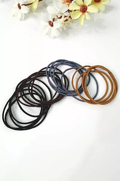 Thin Rubber Hair Tie Brown