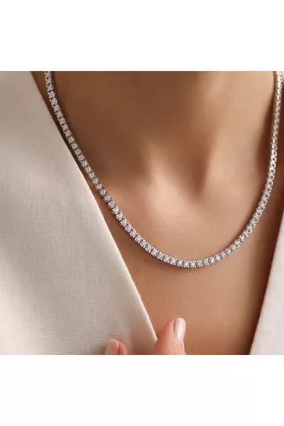 Колие сребърна обица с воден път - Колие с воден път 3,3 мм