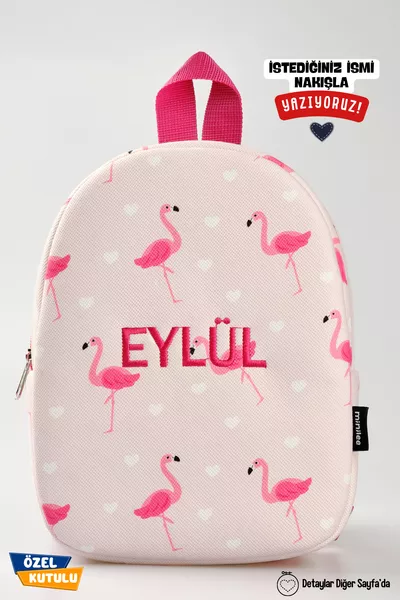 [SCRIVIAMO IL NOME CHE VUOI A RICAMO] - Carino Fenicottero 0-8 Anni - Zaino per Bambini Asilo e Scuola Materna