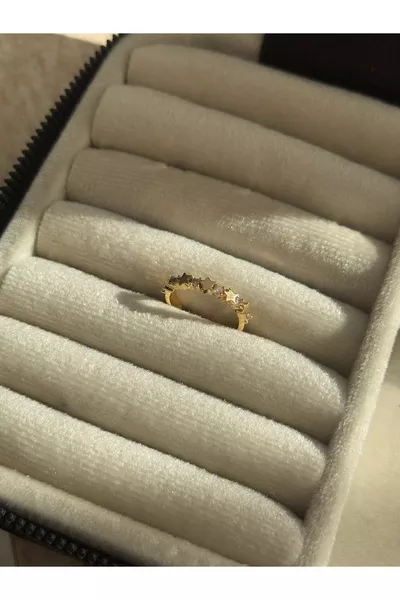 Gold Color Adjustable Mini Stars Ring