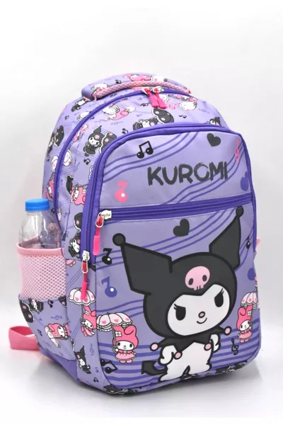Mor Renk Karakter Desenli Ortopedik Sırt Destekli Beslenmelikli Sırt Ilkokul Çantası