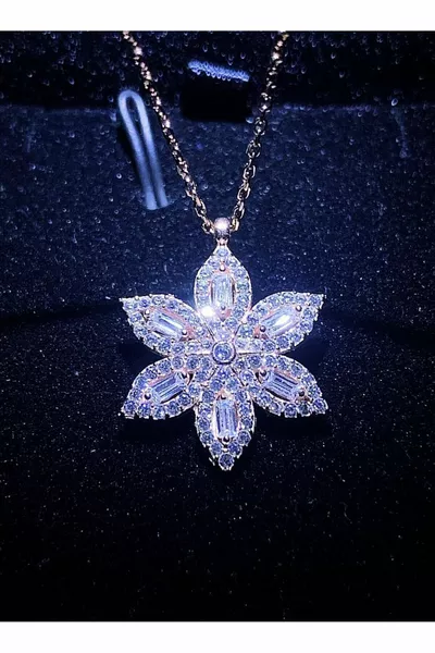  Sterling Silver Lotus Flower Necklace in Lighted Box, Rose Gold