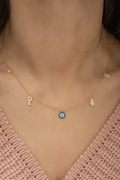  Sterling Gold Luck Necklace for Women Silver Necklace
