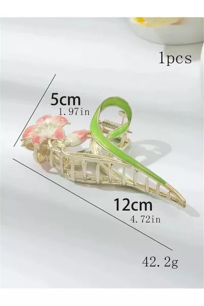 مشبك شعر وردي بشكل زنبق