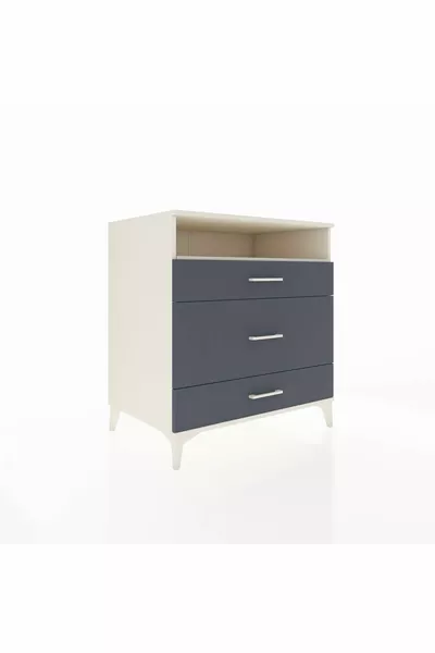 Скрин Kronos с едно рафтче и 3 чекмеджета, Аята-Антрацит